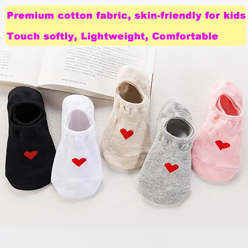 MRYUWB 5-10 Pairs Kids Girls No Show Socks, Anti-slip Soft Cotton Socks, Ultra Comfortable for Children 6-15 Years - Image 3